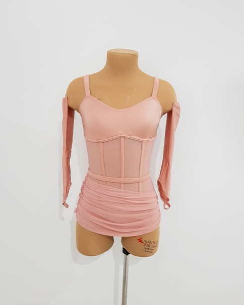 Hallie Skirted Leotard - Dusty Pink