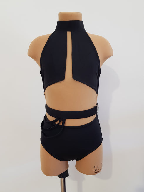 GRACE Leotard Base - Black/Skin Tone Mesh