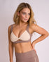 Ribbed Twist Crop - LATTE/SAND