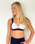 Ribbed Twist Crop - NAVY/SKYE