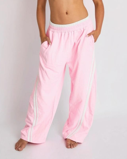 Barrel Sweats - BABY PINK/WHITE
