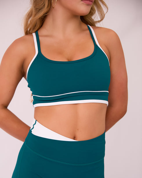 Duality Crop - Teal/WHITE