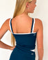 Cami Top - Marine/White