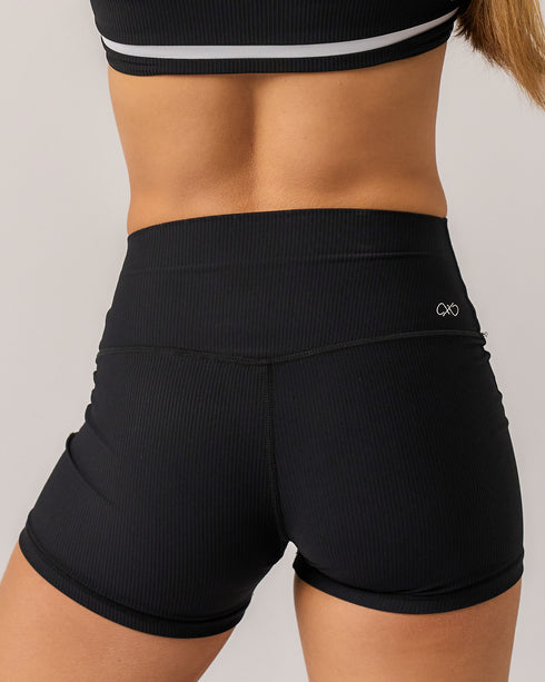 Everyday Ribbed Short - BLACK