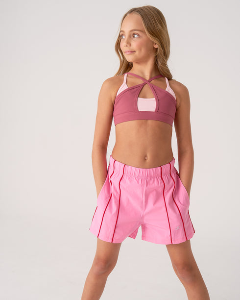 NATION JOGGER SHORTS - PINK/RED