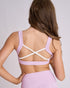 Ribbed Twist Crop - LILAC/OFF-WHITE