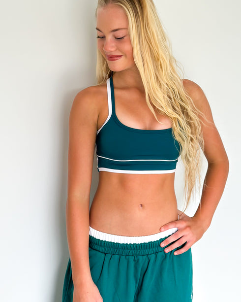 Duality Crop - Teal/WHITE
