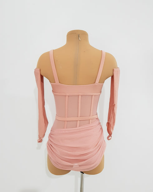 Hallie Skirted Leotard - Dusty Pink