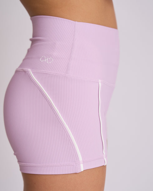 Pipeline Ribbed Short - LILAC/OFF-WHITE