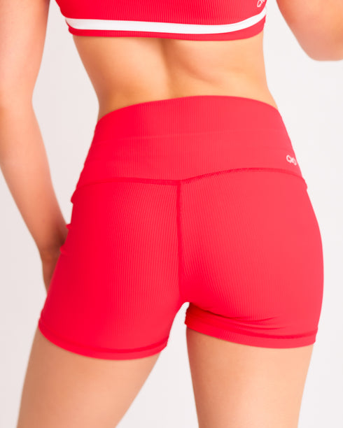 Everyday Ribbed Short - RED