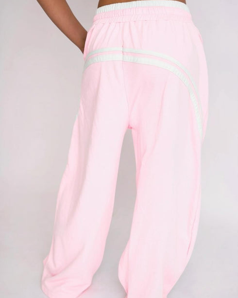 Barrel Sweats - BABY PINK/WHITE