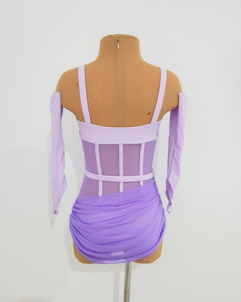 Hallie Skirted Leotard - Lilac