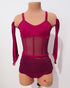 Hallie Skirted Leotard - Cherry