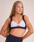 Ribbed Twist Crop - NAVY/SKYE