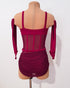 Hallie Skirted Leotard - Cherry
