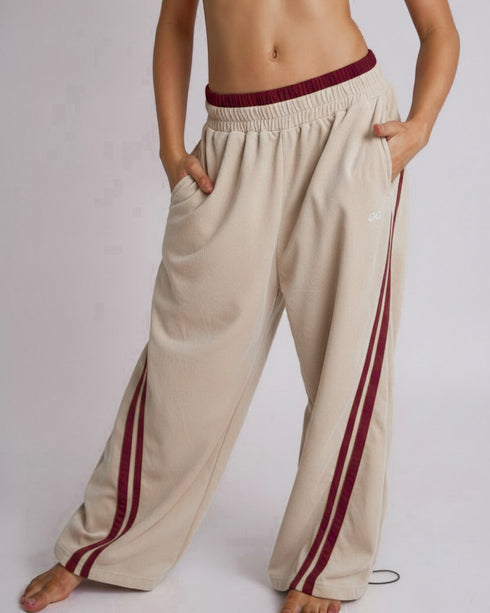 Barrel Sweats - SAND/BURGUNDY