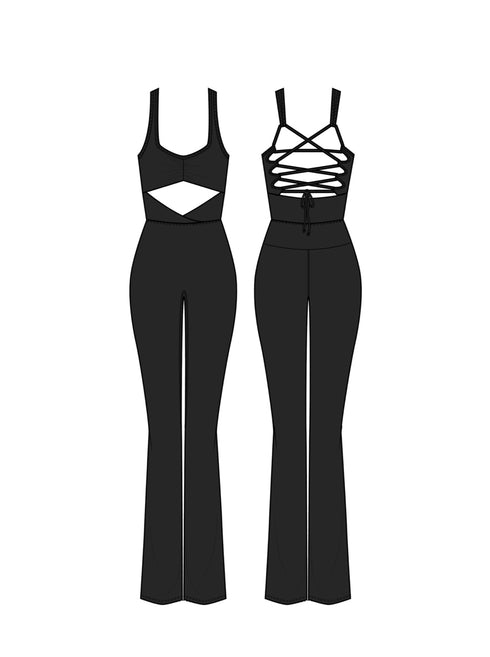 EVANGELINE X FRILLEDNECK BODYSUIT - Black