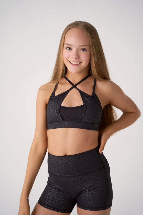 Tri Crop - Black Cheetah